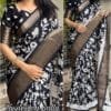 Trendy Black Soft Cotton Saree