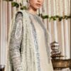 White Grey Georgette Embroidered Pakistani Suits In Sale