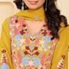 Yellow Readymade Heavy Faux Georgette with Heavy Embroidery Work Pakistani Suits In Sale