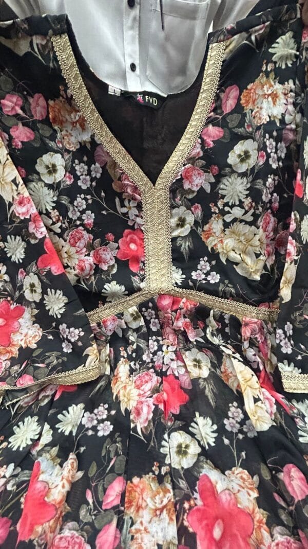 Aaliya Black Floral Alia Cut Suit Set