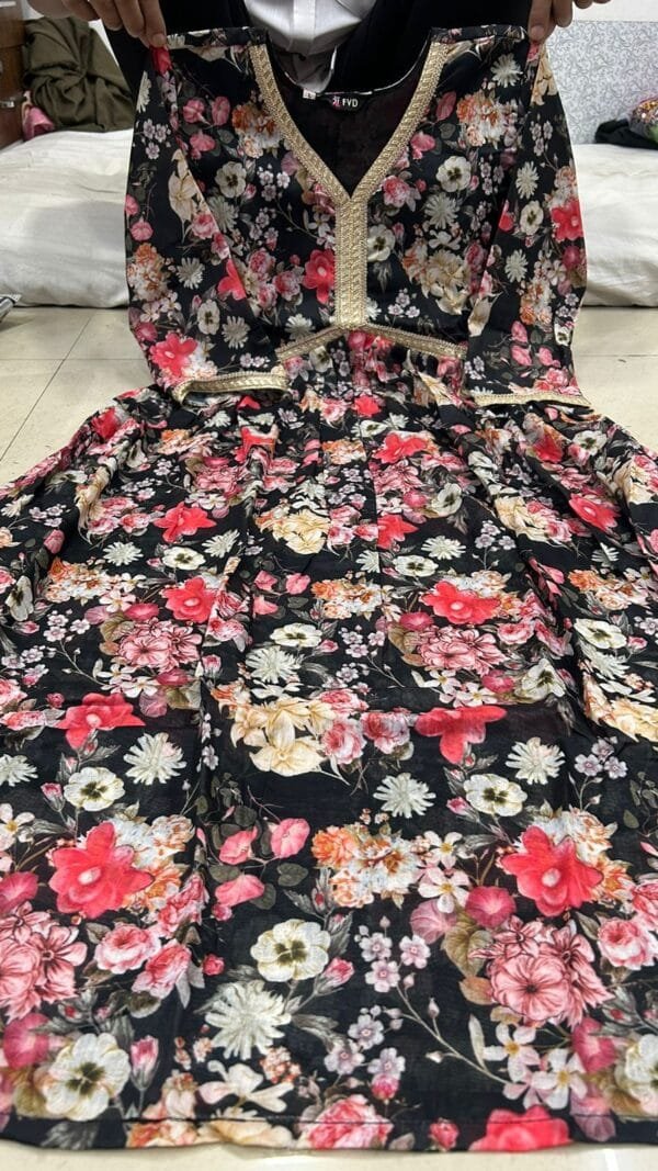 Aaliya Black Floral Alia Cut Suit Set