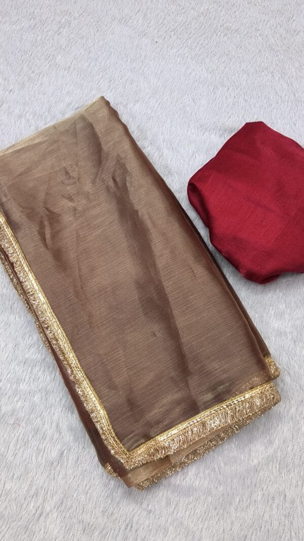 Biscut Colour Burberry Jimmy Chuu Saree