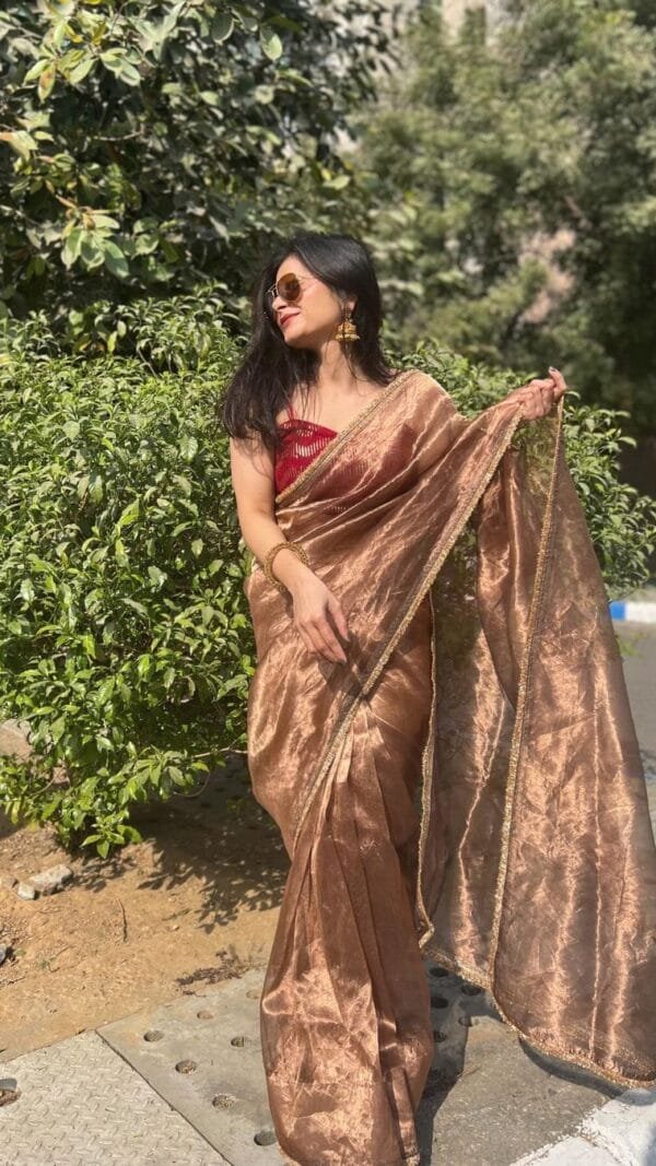 Biscut Colour Burberry Jimmy Chuu Saree