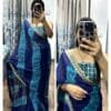 Blue COLOUR Pure Chiffon With Embroidery Border & Embroider Blouse