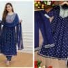 Blue Colour Alia Cut Dresses