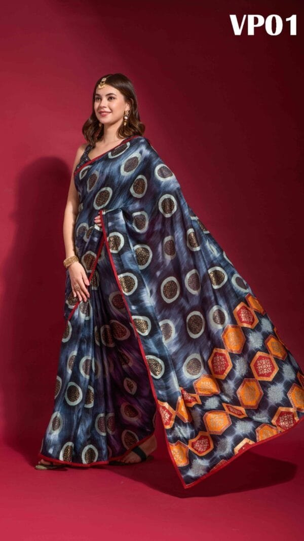 Blue Colour Smooth Silk Saree