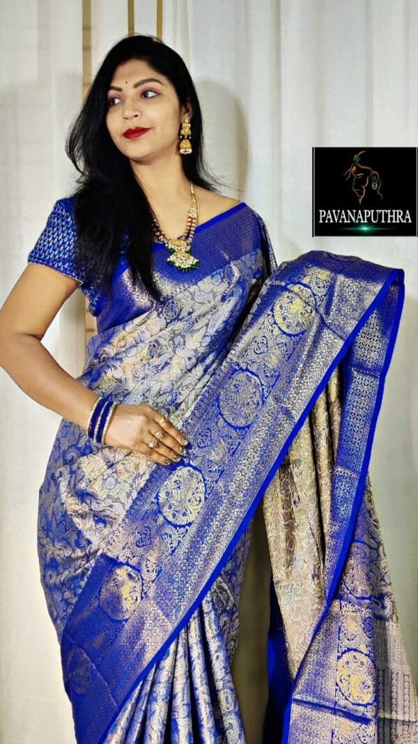 Blue Pure Kanjivaram Silk Sarees