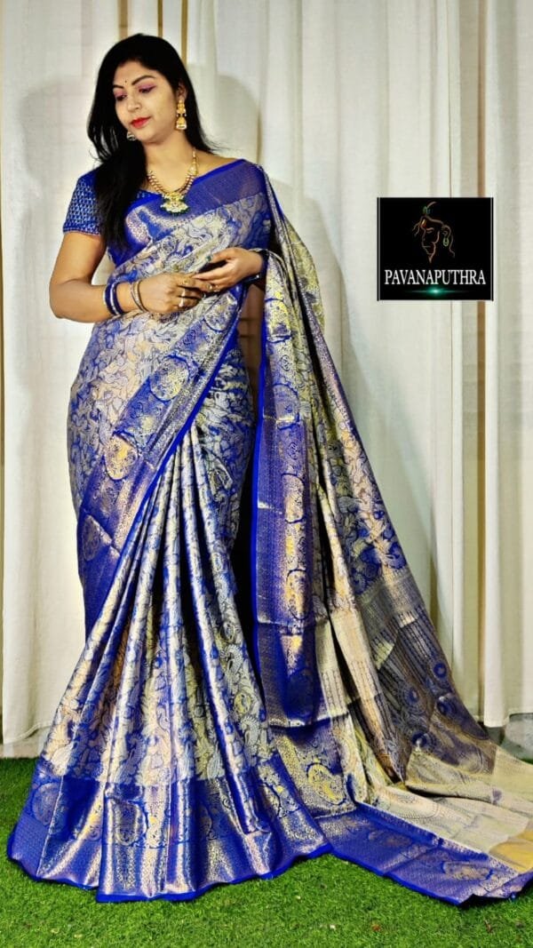 Blue Pure Kanjivaram Silk Sarees