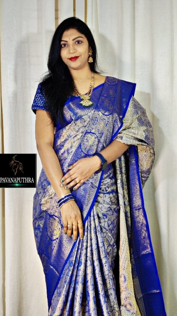 Blue Pure Kanjivaram Silk Sarees