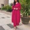 Hot Pink Fashionable Alia Cut Dresses