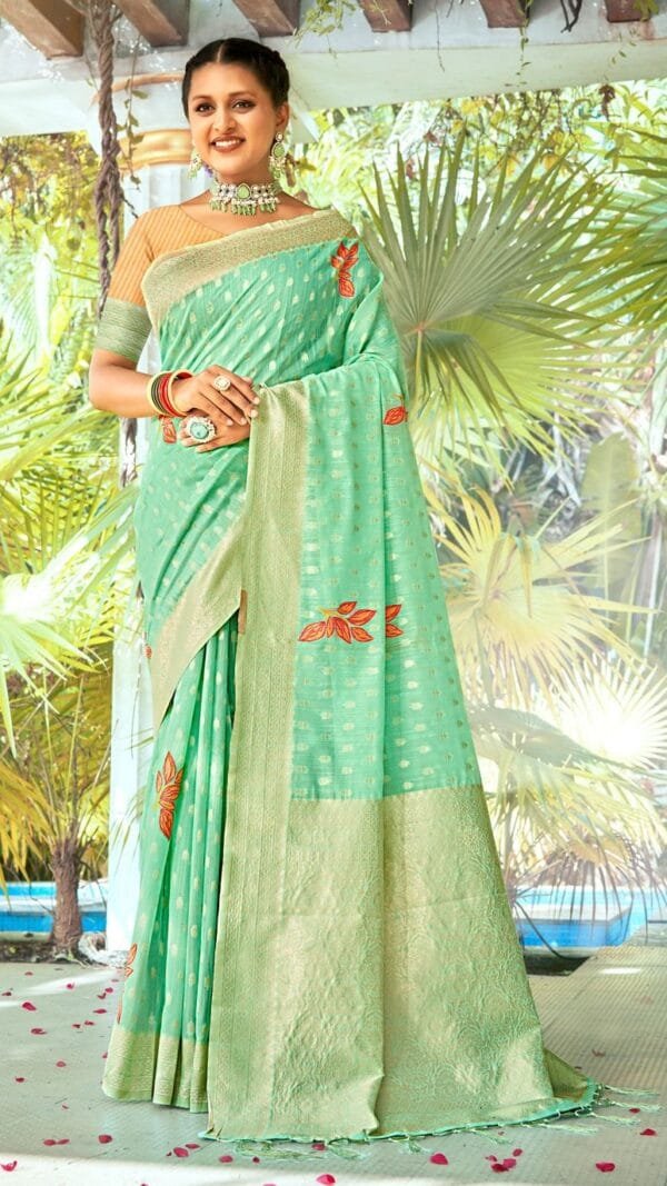 Light Green Cotton Saree