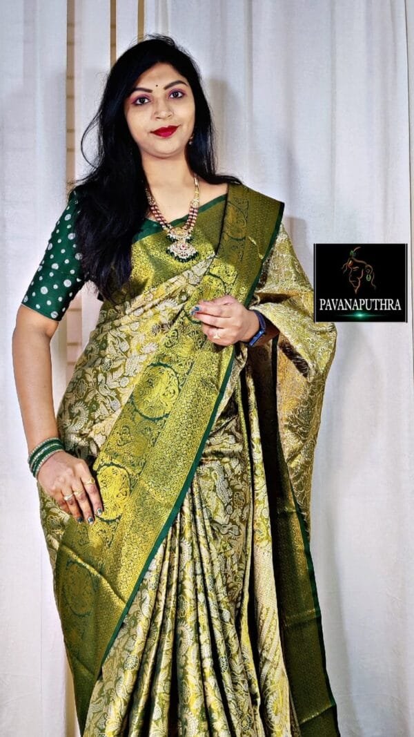 Light Green Pure Kanjivaram Silk Sarees