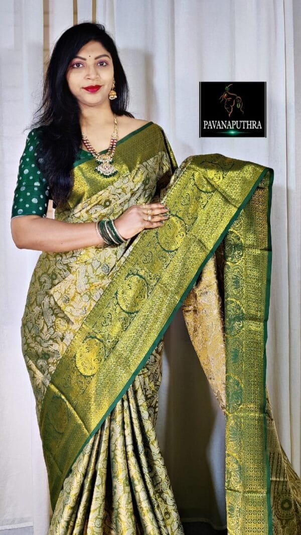 Light Green Pure Kanjivaram Silk Sarees