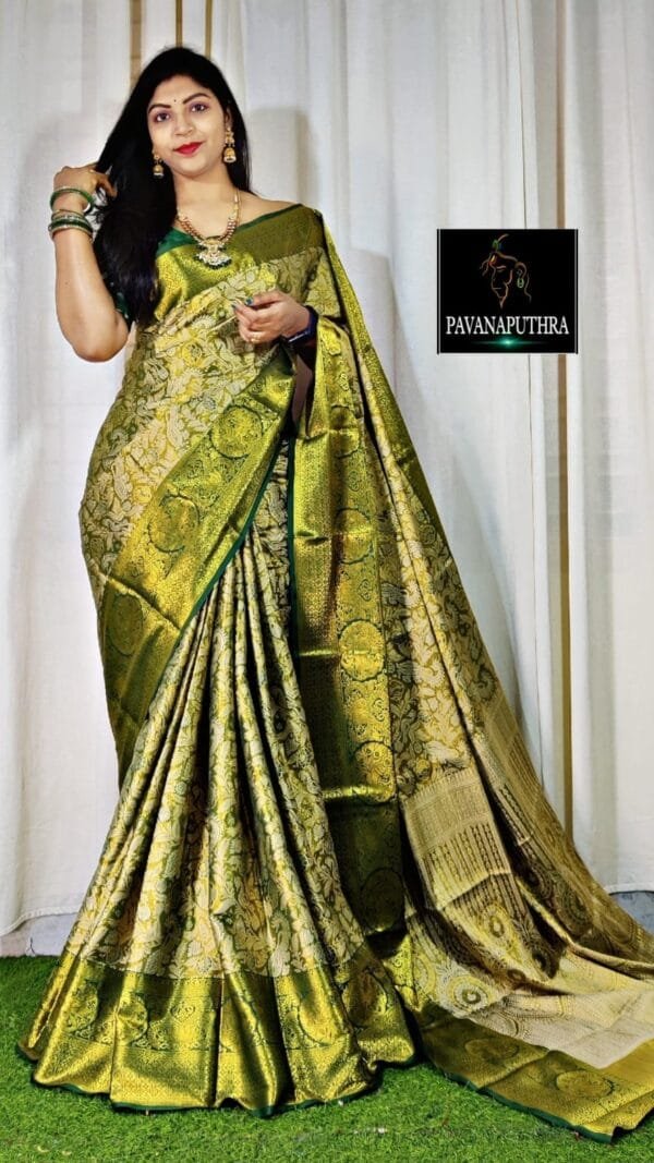 Light Green Pure Kanjivaram Silk Sarees