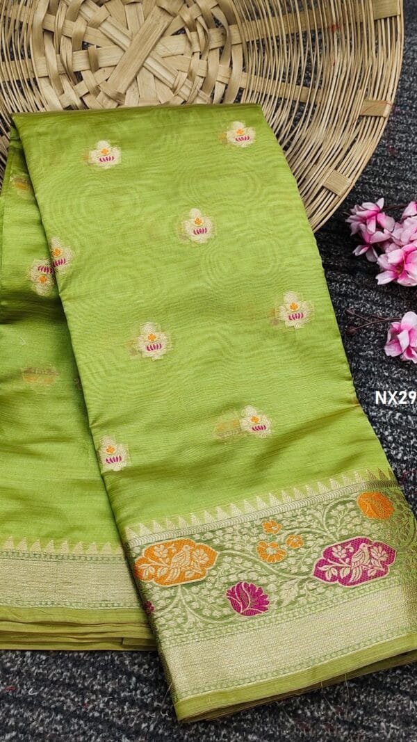 Light Green Soft Katan Silk Saree