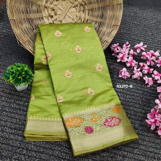 Light Green Soft Katan Silk Saree