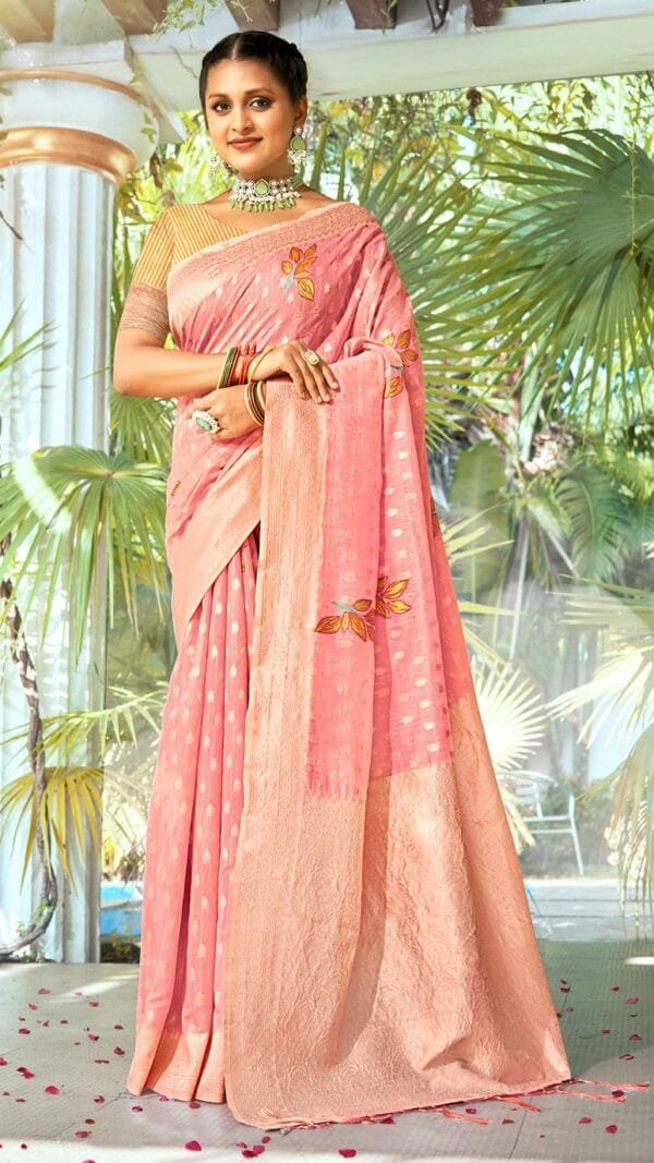Light Pink Cotton Saree