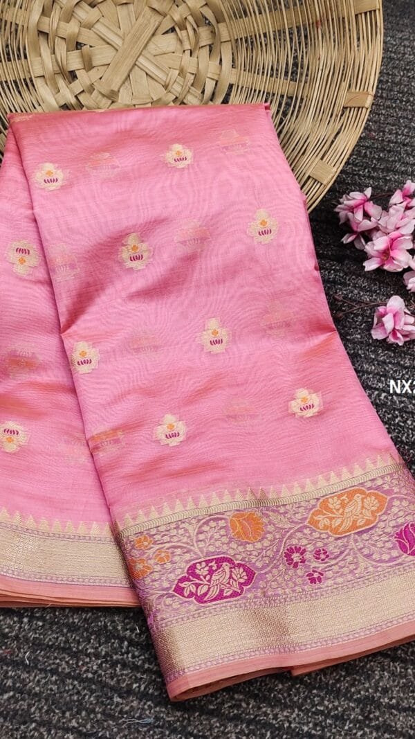 Light Red COLOUR Soft Katan Silk Saree