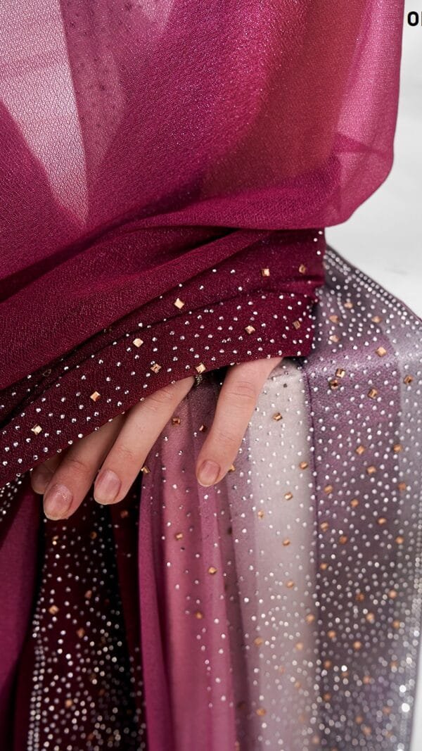 MEJANTA COLOUR KNITTED LYCRA SAREE