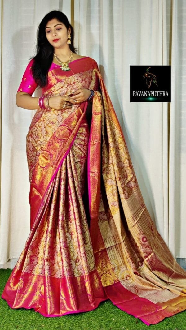 Magenta Pure Kanjivaram Silk Sarees