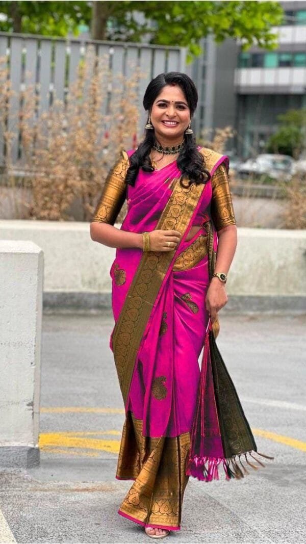 Megenta Colour Organic Banarasi Sarees