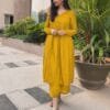Mustard colour Heavy Rayon Alia Cut Dresses