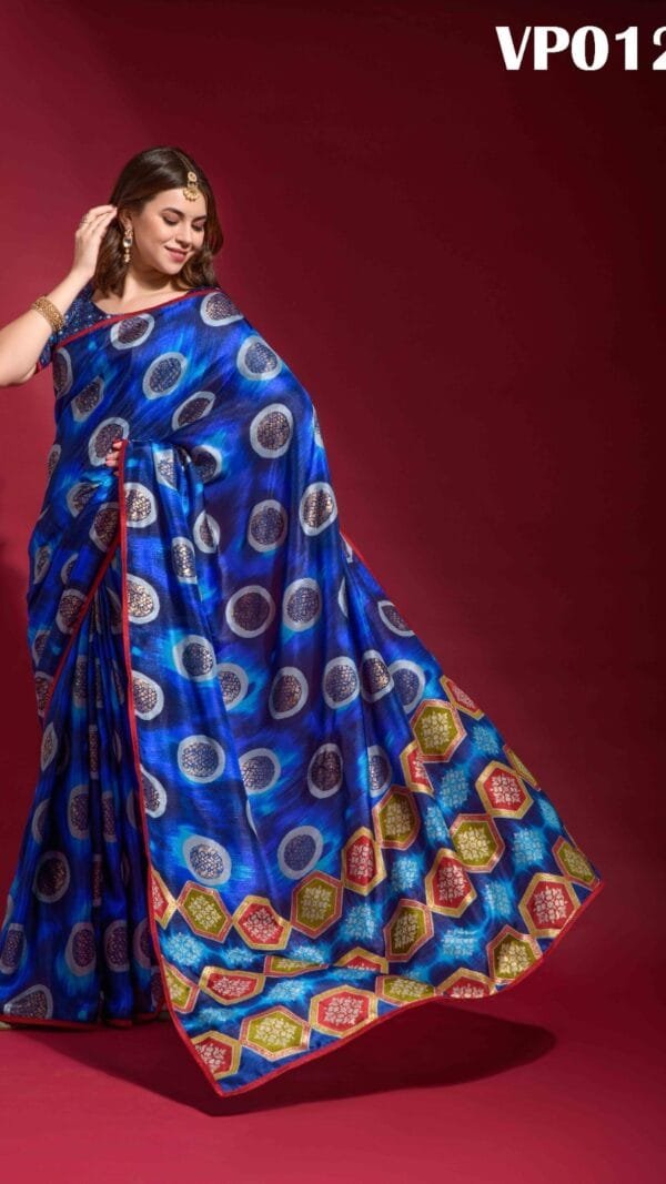 Nevy Blue Colour Smooth Silk Saree