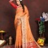 Orange Soft Katan Silk Saree with Zari Weaving