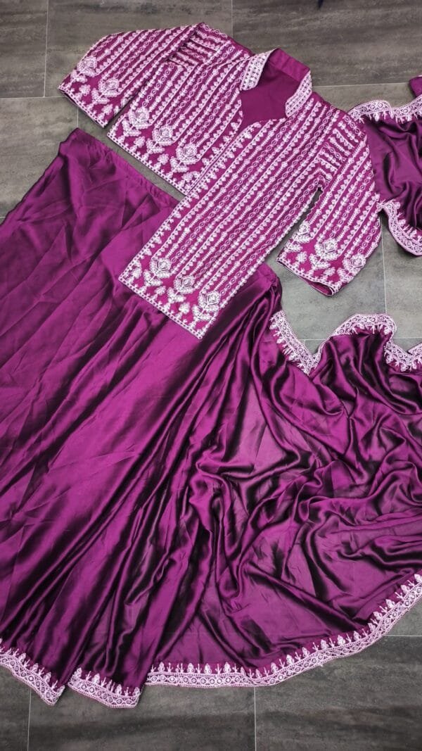 Purple Colour Blooming Rangoli Silk Sarees