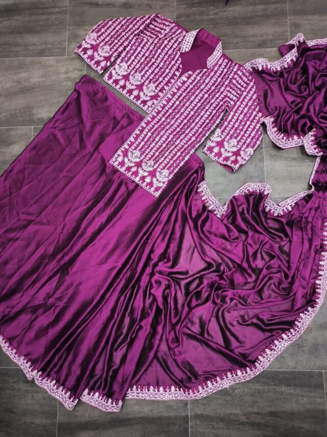Purple Colour Blooming Rangoli Silk Sarees
