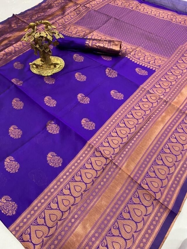 Purple Colour Organic Banarasi Sarees