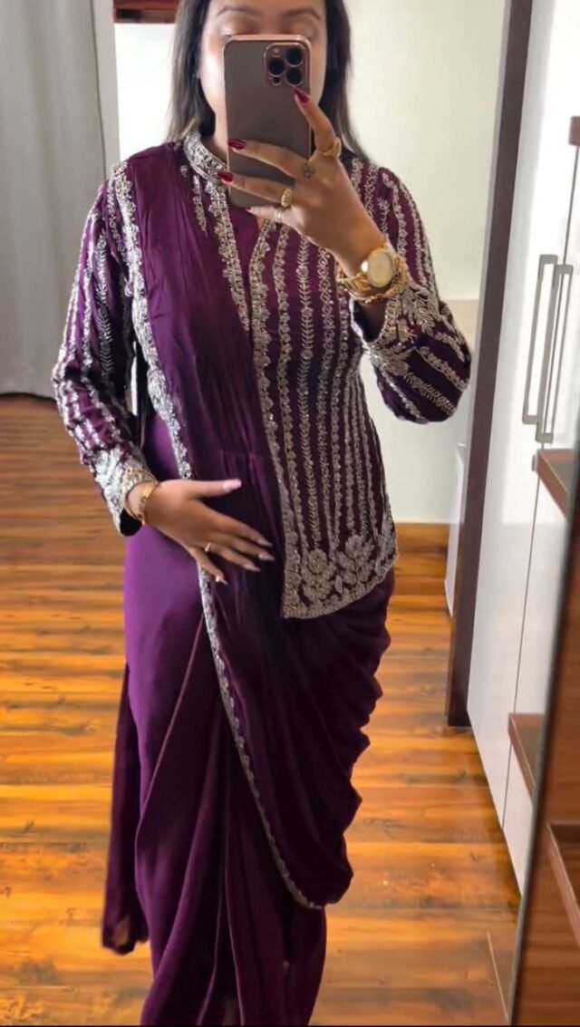 Purple Colour Rangoli Silk Jacket Saree