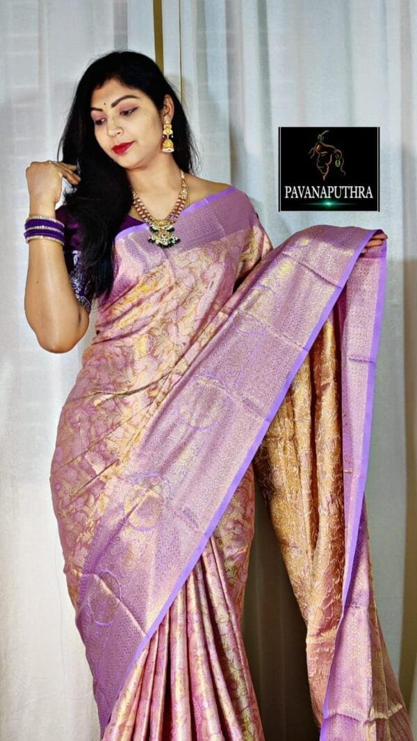Purple Pure Kanjivaram Silk Sarees