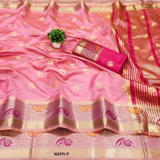 Rani Colour Soft Katan Silk Saree