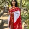 Red Colour Bandhej Print Sarees