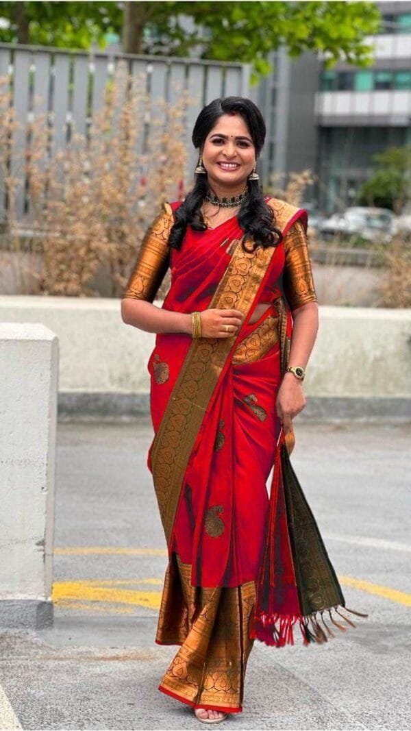 Red Colour Organic Banarasi Sarees