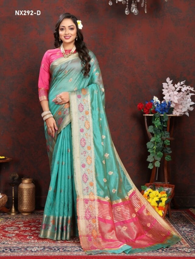 Sky Blue COLOUR Soft Katan Silk Saree