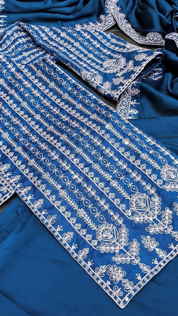 Sky blue Blooming Rangoli Silk Sarees