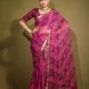 Megenta Colour Georgette Chiffon Bandhani Saree