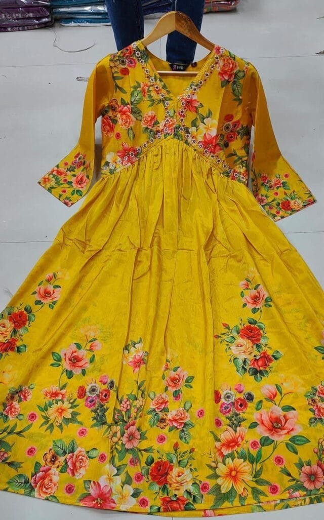 Yellow Coler Alia Cut Dresses Online