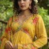 Yellow Coler Alia Cut Dresses Online