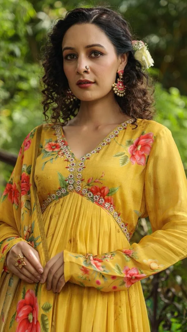alia cut dresses online Embroidered Ready Made Alia Cut Muslin Dress