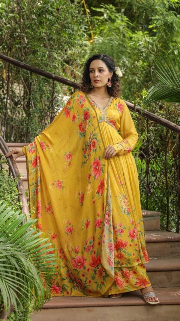 Yellow Coler Alia Cut Dresses Online