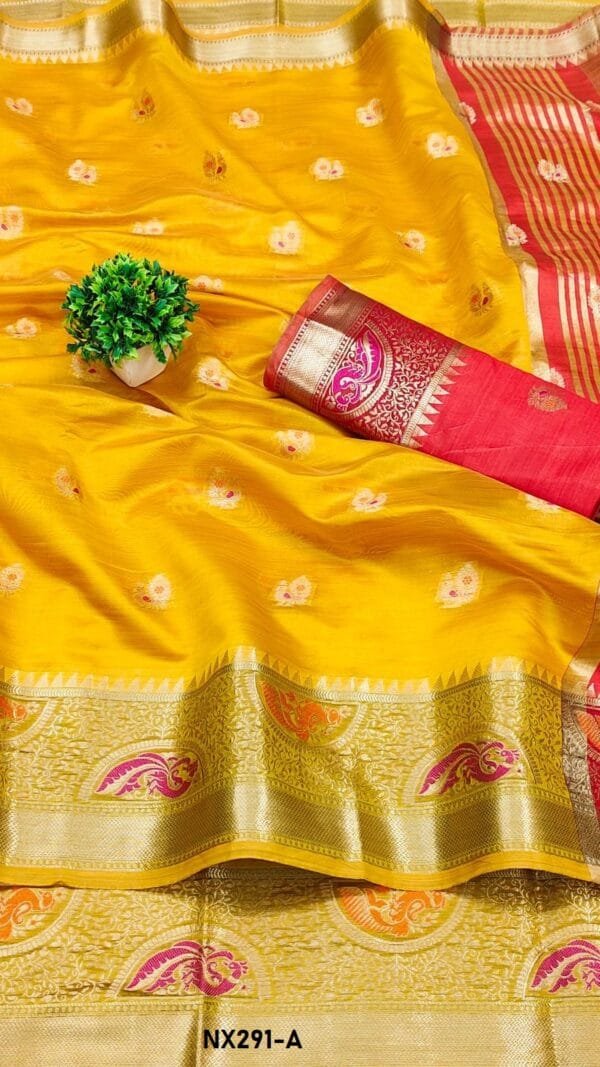Yellow Colour Soft Katan Silk Saree