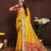 Yellow Colour Soft Katan Silk Saree