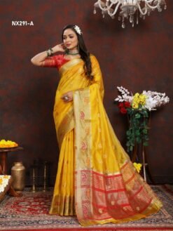 Yellow Colour Soft Katan Silk Saree