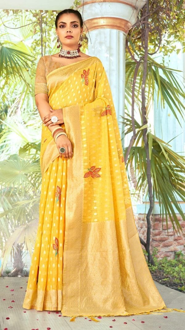Yellow Cotton Saree