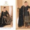 Black Colour Chinon Semi stitched very heavy embrdrdy Suits