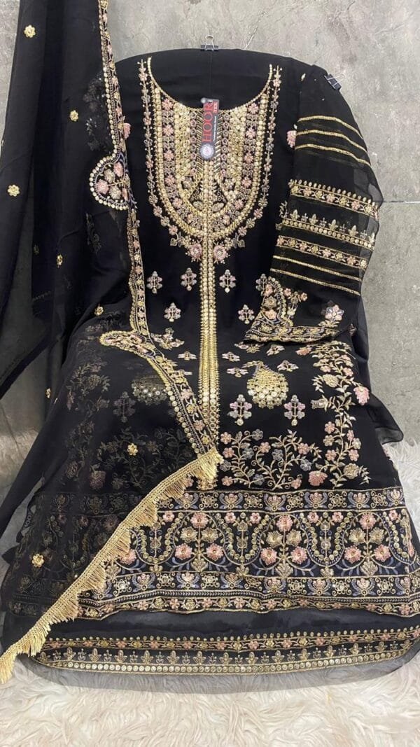 Black Colour FOX GEORGETTE Suits