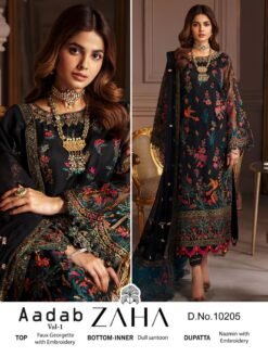 Black Colour GEORGETTE WITH HEAVY EMBROIDERED Suits